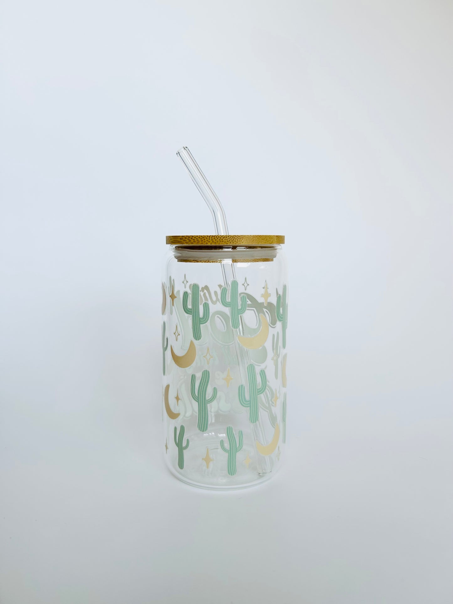 “With God All Things Are Possible” 16oz Glass Tumbler + Straw