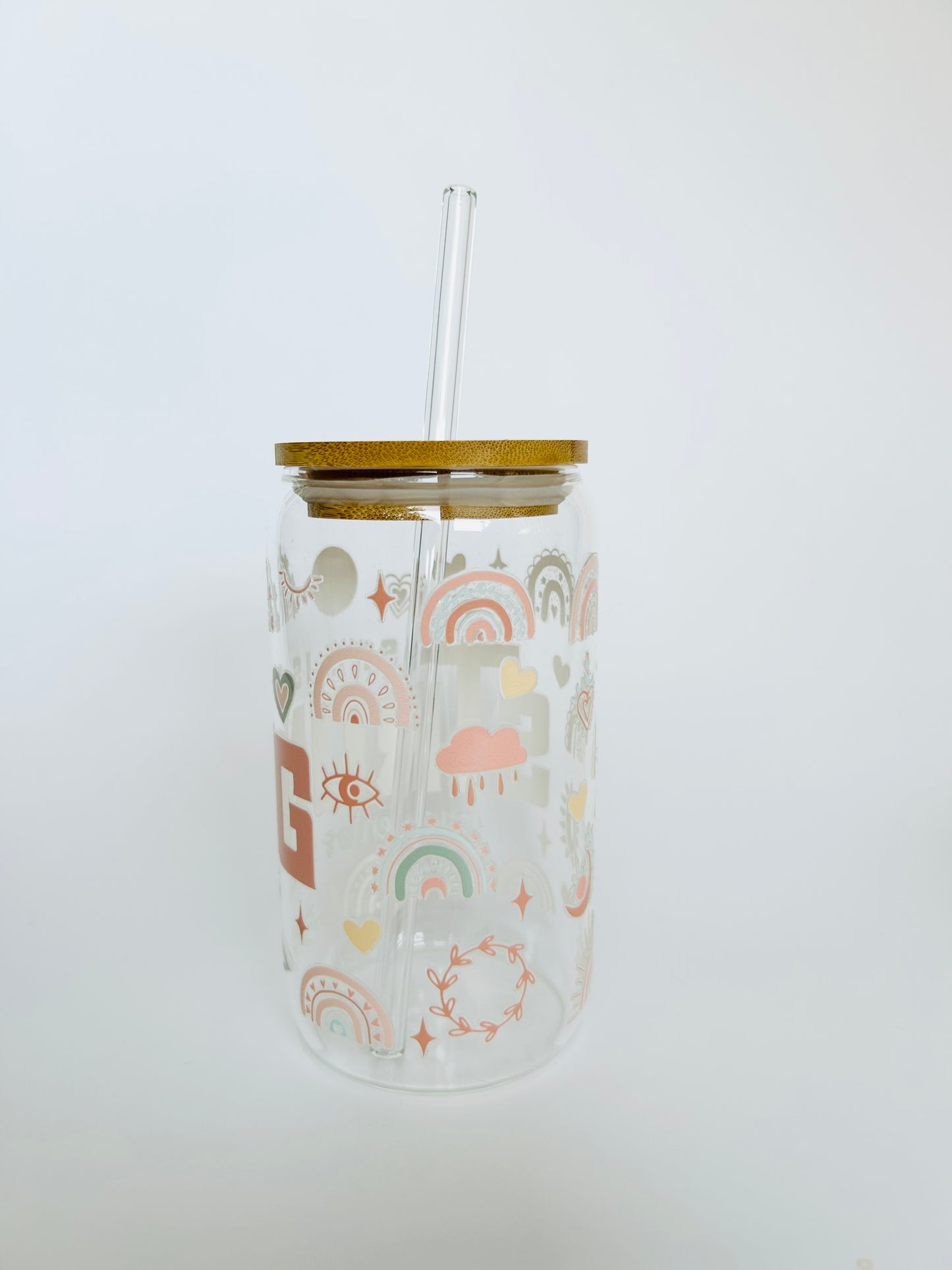 "She is Strong" 16oz Glass Tumbler + Straw