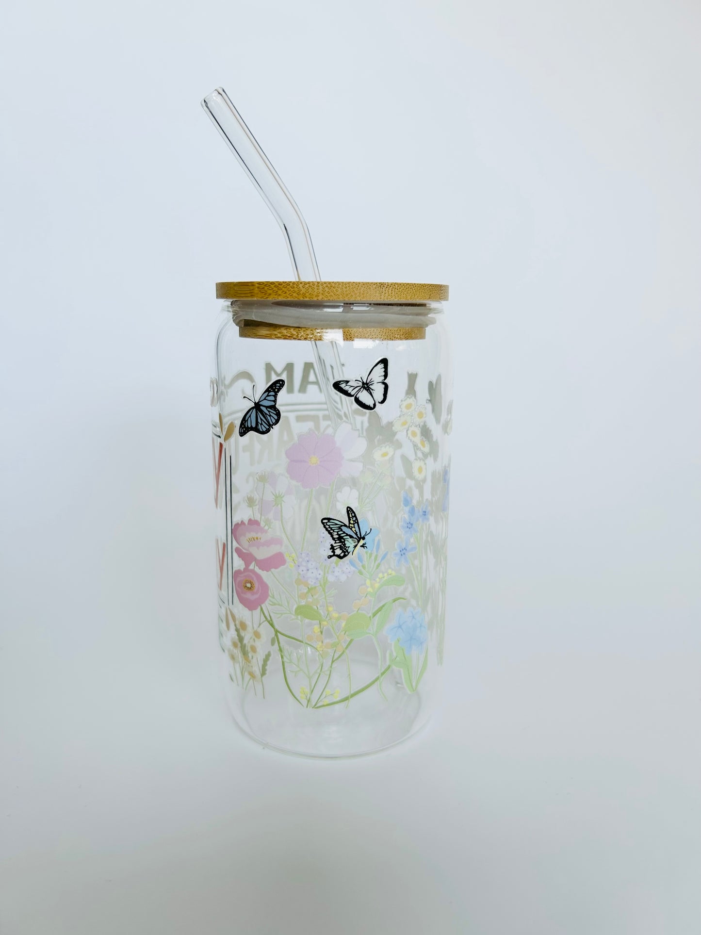 "I am Fearfully & Wonderfully Made" 16oz Glass Tumbler + Straw