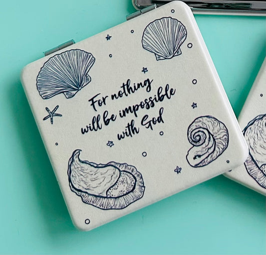 "For Nothing Will Be Impossible With God" Compact Mirror