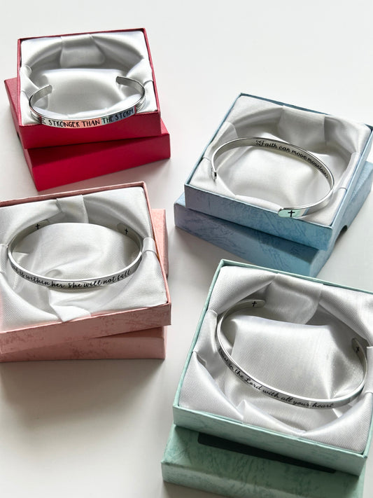 The Scripture Bangle Collection: 4 Styles