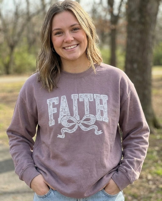 "Lace-Inspired Faith" Oversized Sweatshirt