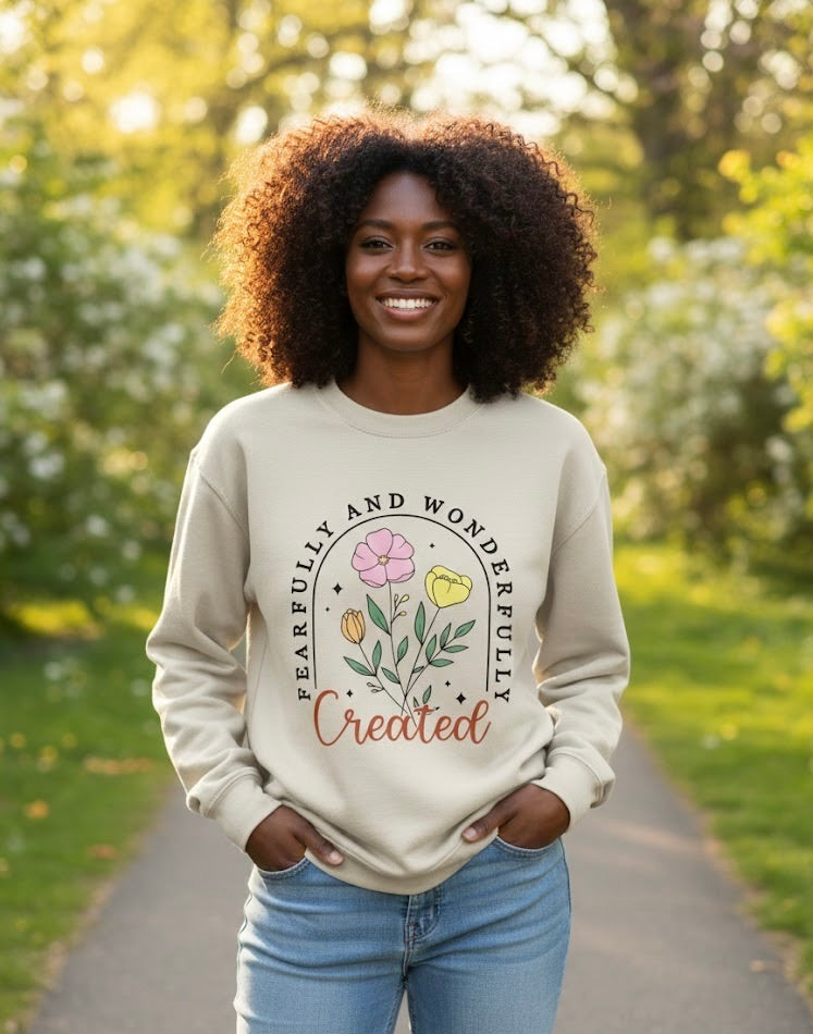 "Fearlessly & Wonderfully Created" Oversized Sweatshirt