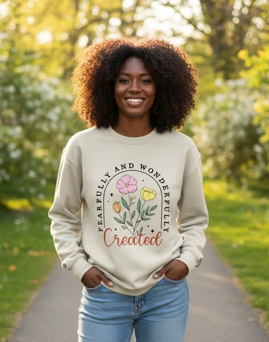 "Fearlessly & Wonderfully Created" Oversized Sweatshirt