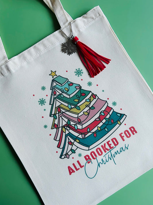 Booked For Christmas Tote