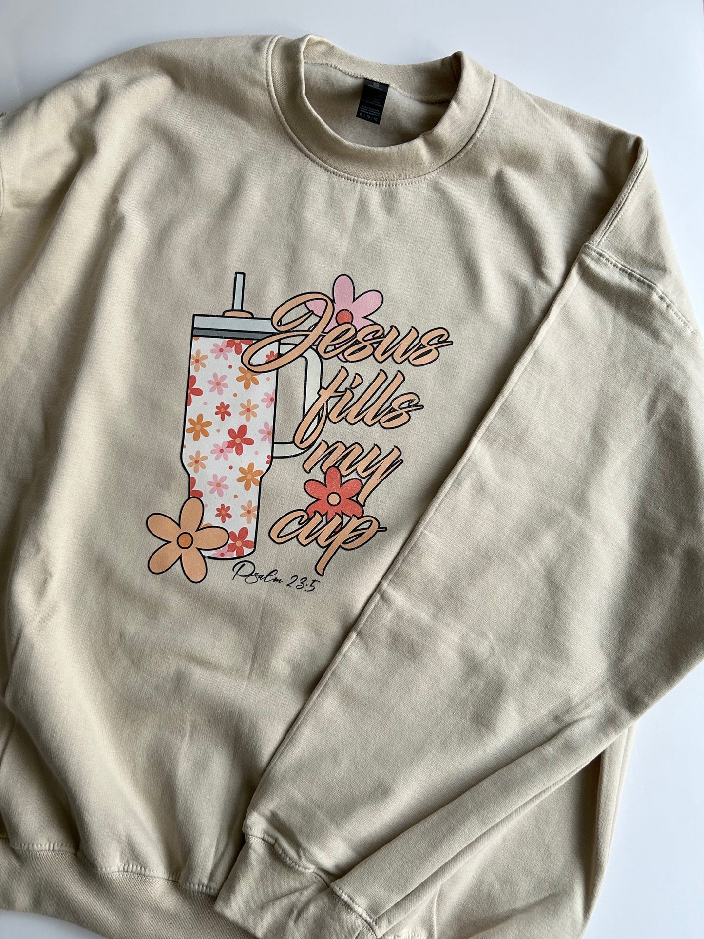 "Jesus Fills My Cup" Oversized Sweatshirt