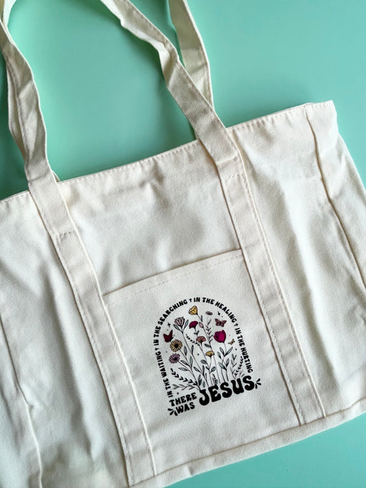 "There Was Jesus" Zipper Tote Bag