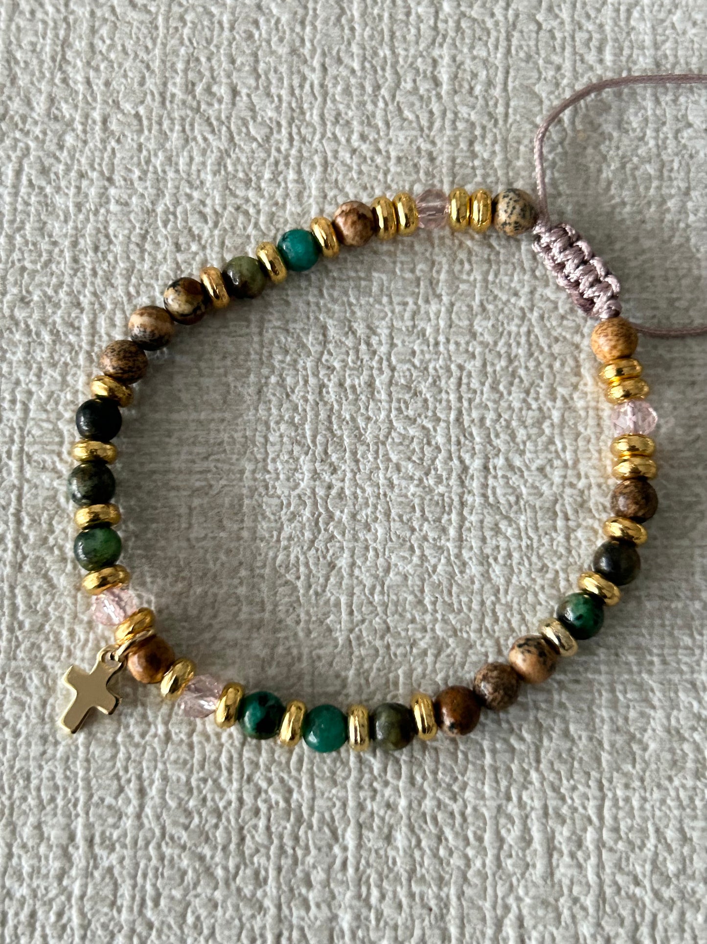 Multi-Coloured Cross Bracelet