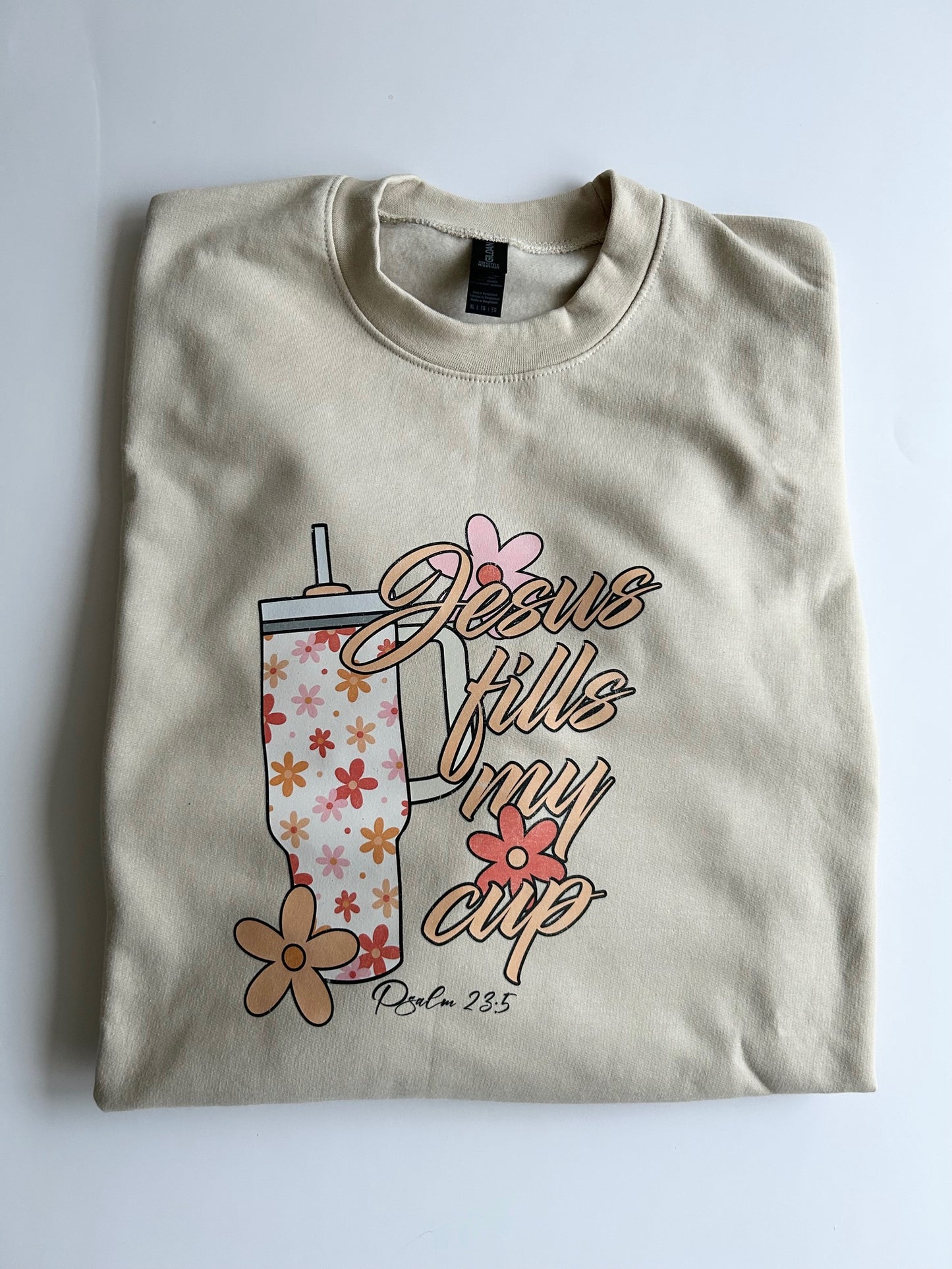"Jesus Fills My Cup" Oversized Sweatshirt